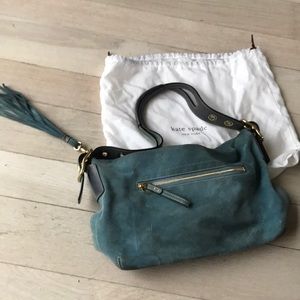 Coach purse blue leather, coach cotton bag include